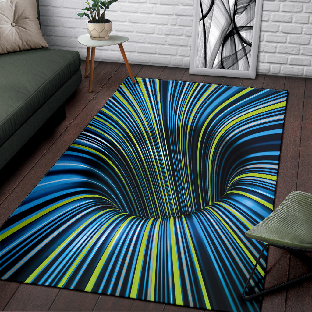 Tunnel Illusion Black Hole Area Rug – Let's Print Big
