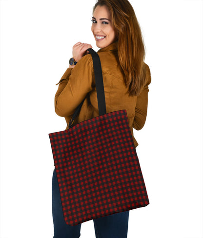 Black and White Buffalo Plaid Printed Tote Bag