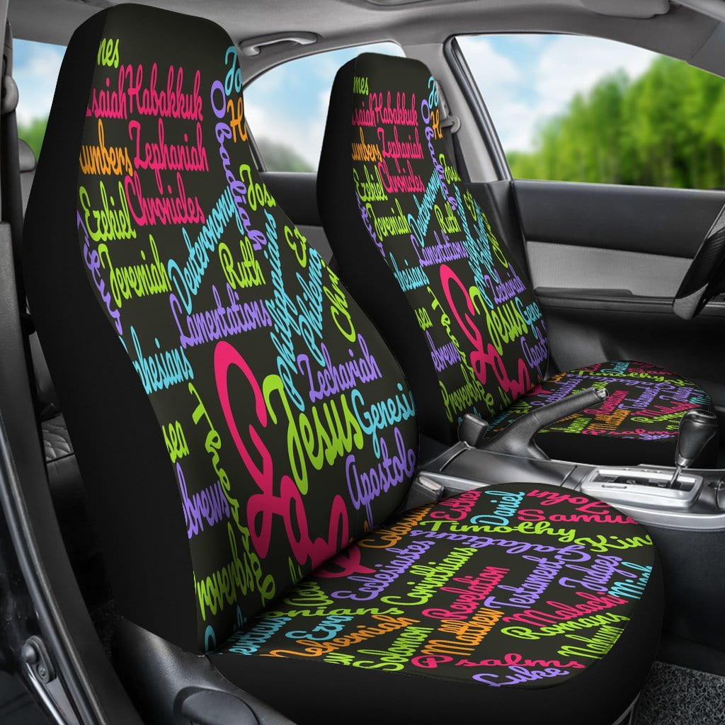 Custom-Made Holy Bible Books Pink Mixed Colors Car Seat Covers