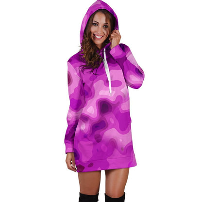 Pretty In Pink Camo Hoodie Dress for Camouflage Lovers