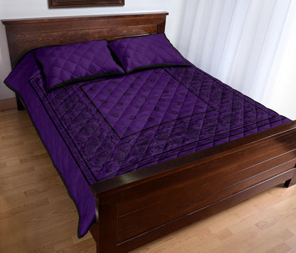 Purple and Black Bandana Bed Quilts with Shams