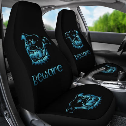 Beware of Pitbull Car Seat Covers (Set of 2)