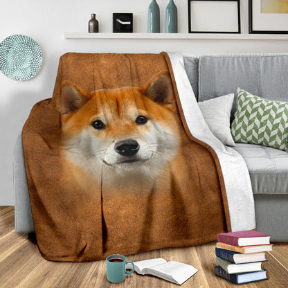 Premium Blanket Shiba Inu Face Hair Blanket