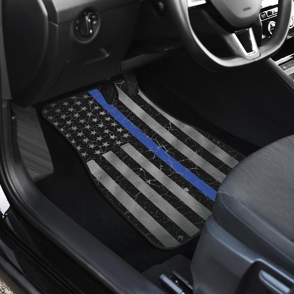 Thin Blue Line Floor Mat Set of 4