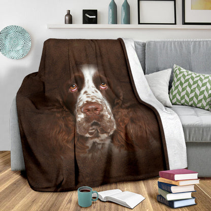 Premium Blanket English Springer Spaniel Face Hair