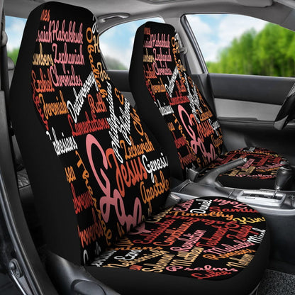 Custom-Made Holy Bible Books Black Car Seat Covers