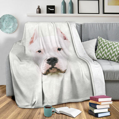 Premium Blanket Dogo Argentino Face Hair
