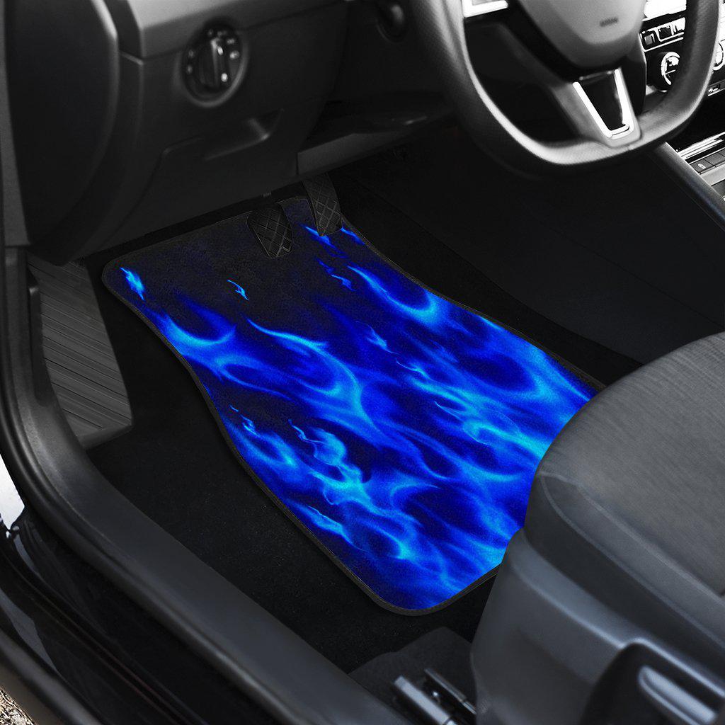 Blue Flames Floor Mats Full Set of 4