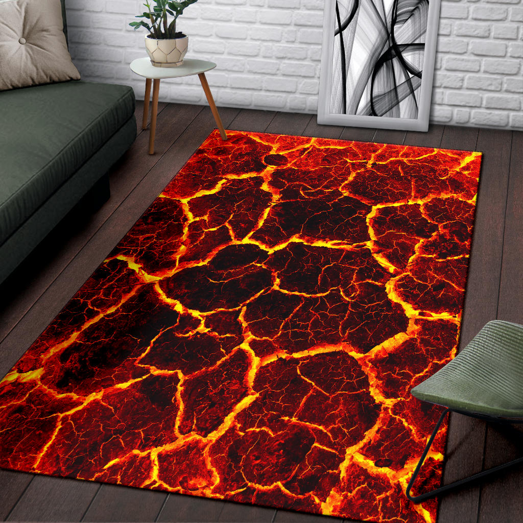 Crackling Flames Fire Area Rug