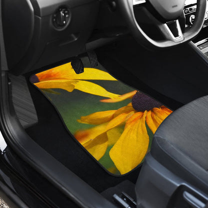 Front and Back Car Mats - Yellow Daisies Design