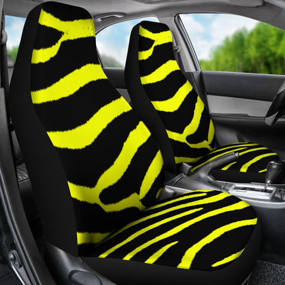 Zebra Print Yellow Design Seat Covers