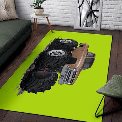 1986 4x4 Pickup Truck Car Art Area Rug