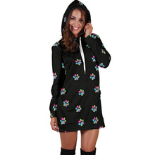 Women's paw prints hoodie dress