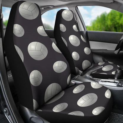 Gray White Volleyball Design Seat Covers
