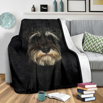 Premium Blanket Schnauzer Face Hair Blanket