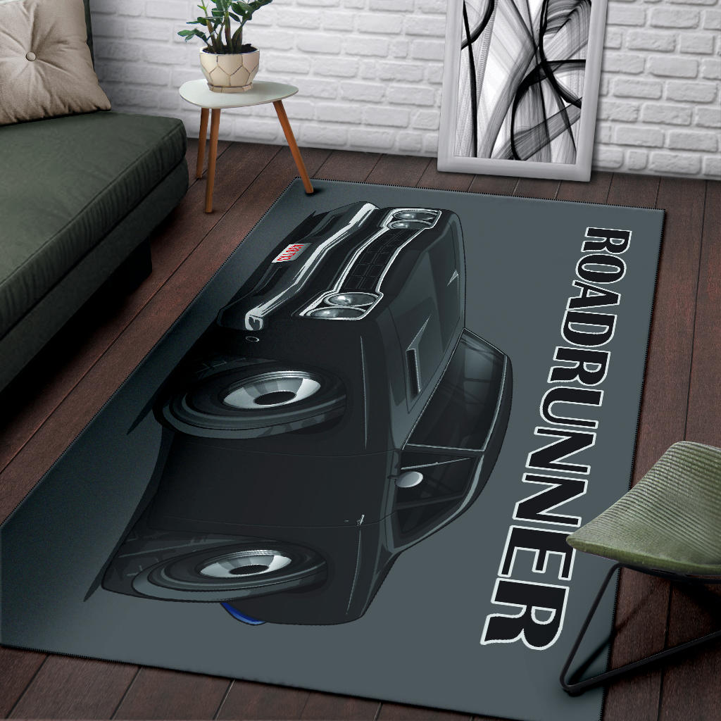 1968 Black Plymouth Roadrunner Area Rug