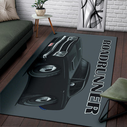1968 Black Plymouth Roadrunner Area Rug