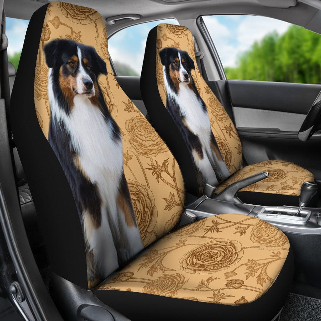 Black Tri Color Aussie Car Seat Cover