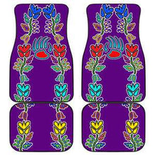4 Generations Floral with Bearpaw Purple Set of 4 Car Floor Mats