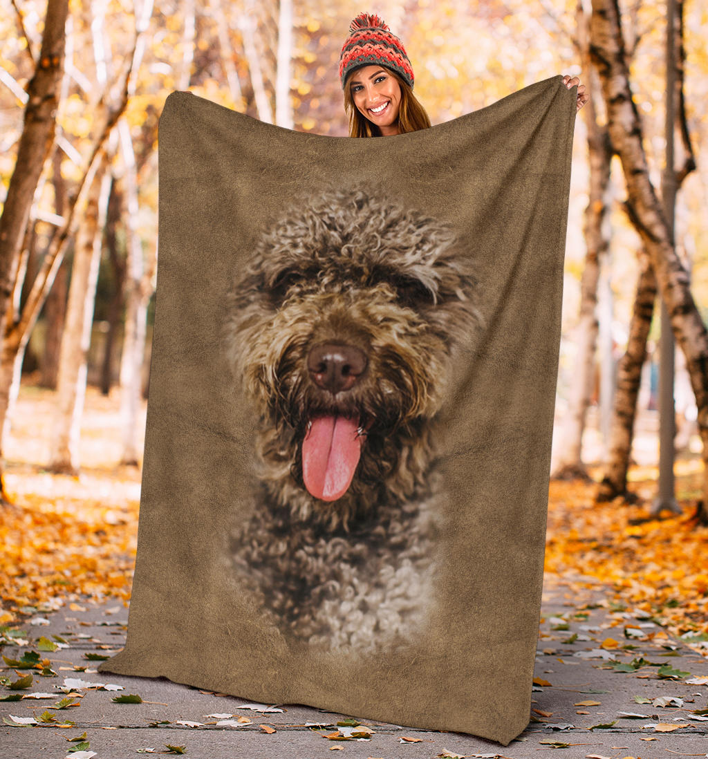 Premium Blanket Spanish Water Dog Face Hair Blanket