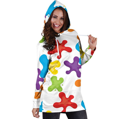 Art Splatter Hoodie Dress