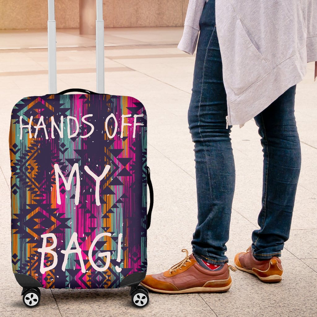 Hands Off Luggage Cover Aztec Pattern