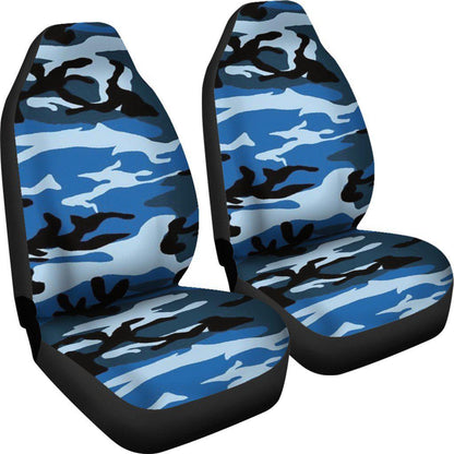 Blue Camouflage Design Seat Covers