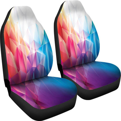 Polygon Rainbow Abstract Design Seat Covers