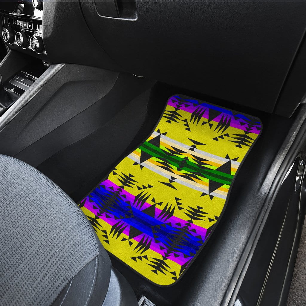 Between the Mountains Greasy Yellow Set of 4 Car Floor Mats