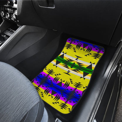 Between the Mountains Greasy Yellow Set of 4 Car Floor Mats