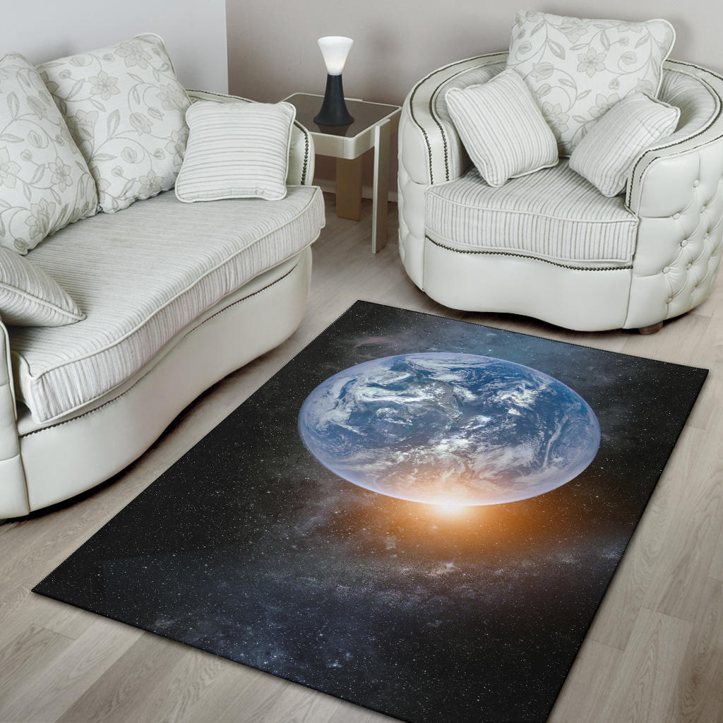 Earth Outer Space Sunrise Area Rug