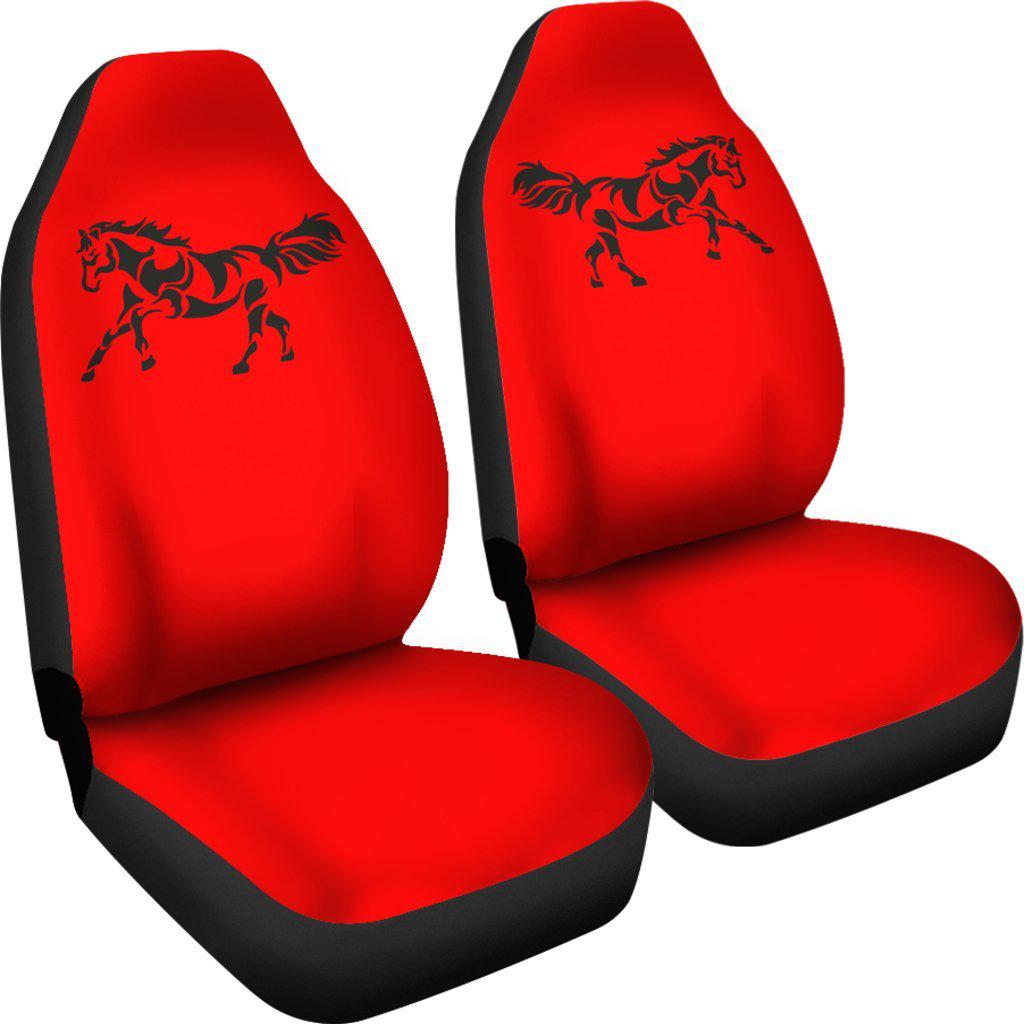 Black Horse Silhouette 2 Red Seat Covers