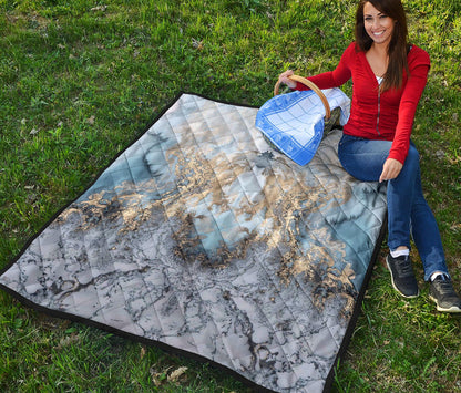 Baby Blue Liquid Gold Quilt