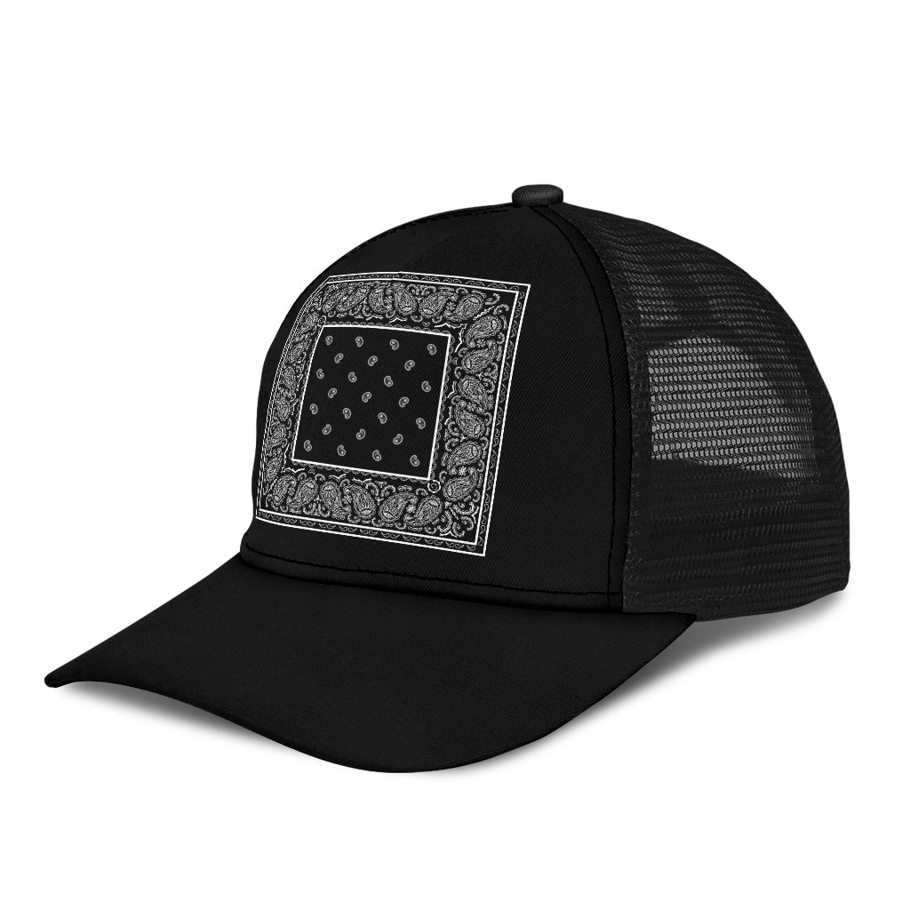 Black  Bandana Mesh Back Cap