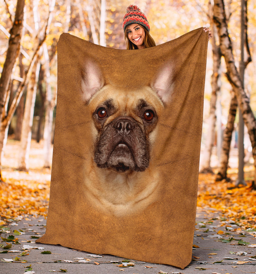 Premium Blanket French Bulldog Face Hair