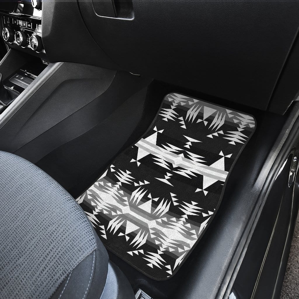 Between the Mountains Black and White Set of 4 Car Floor Mats