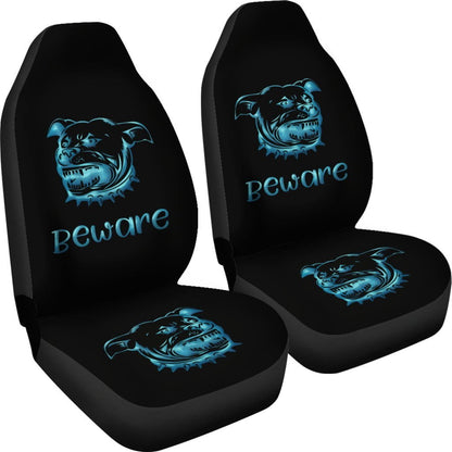 Beware of Pitbull Car Seat Covers (Set of 2)
