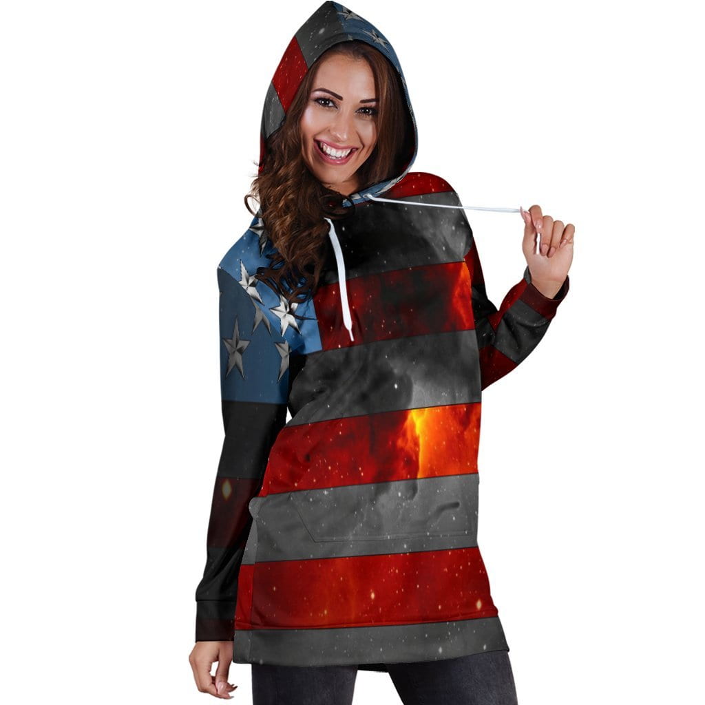 American Space Flag Hoodie Dress