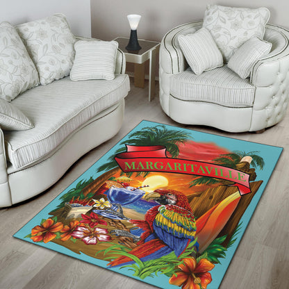 Margaritaville Decor Baby Blue Parrot Area Rug