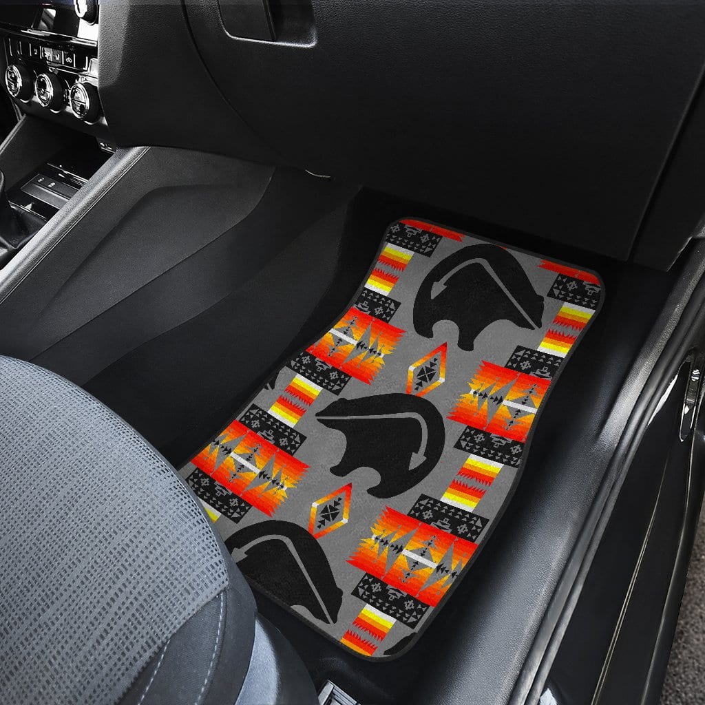 Thunderbear Gray Front And Back Car Mats (Set Of 4)