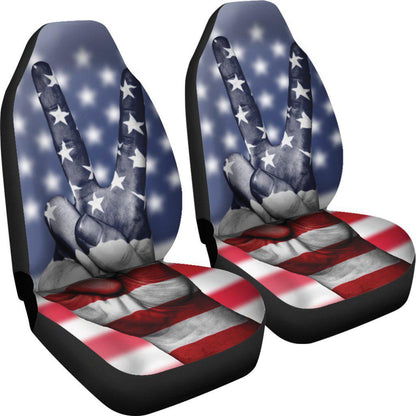 American Flag Peace Seat Covers