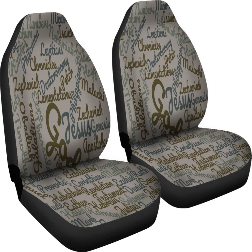 Custom-Made Holy Bible Books Grey Car Seat Covers