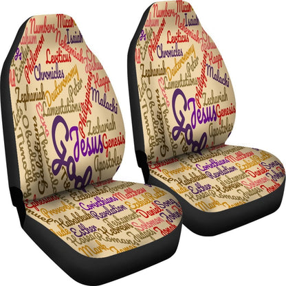 Custom-Made Holy Bible Books Light Brown Car Seat Covers