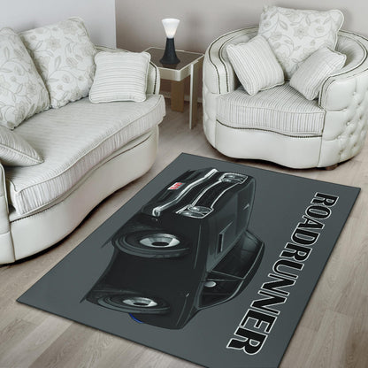 1968 Black Plymouth Roadrunner Area Rug