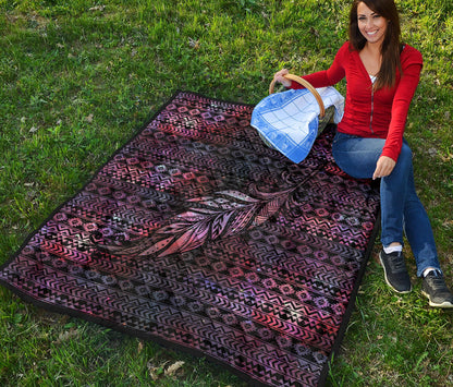 Aztec Boho Feather Premium Quilt
