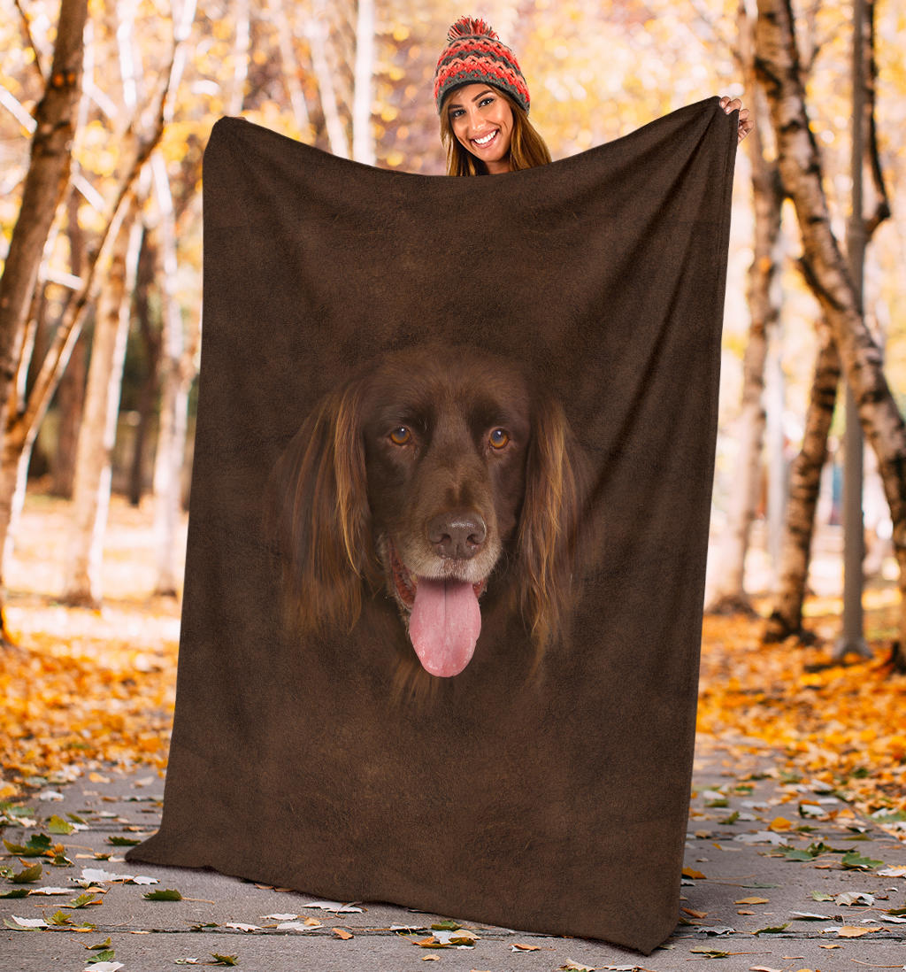 Premium Blanket German Longhaired Pointer Face Hair