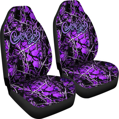 Country Girl Purple Camo Car Seat Covers