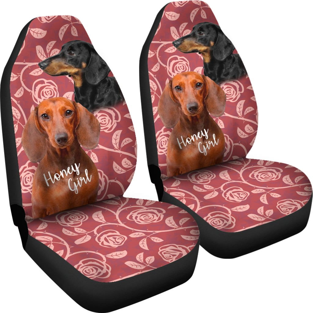 Pink Dachshund Car Seat Covers