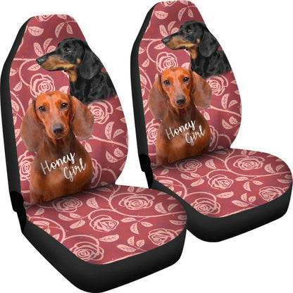 Pink Dachshund Car Seat Covers