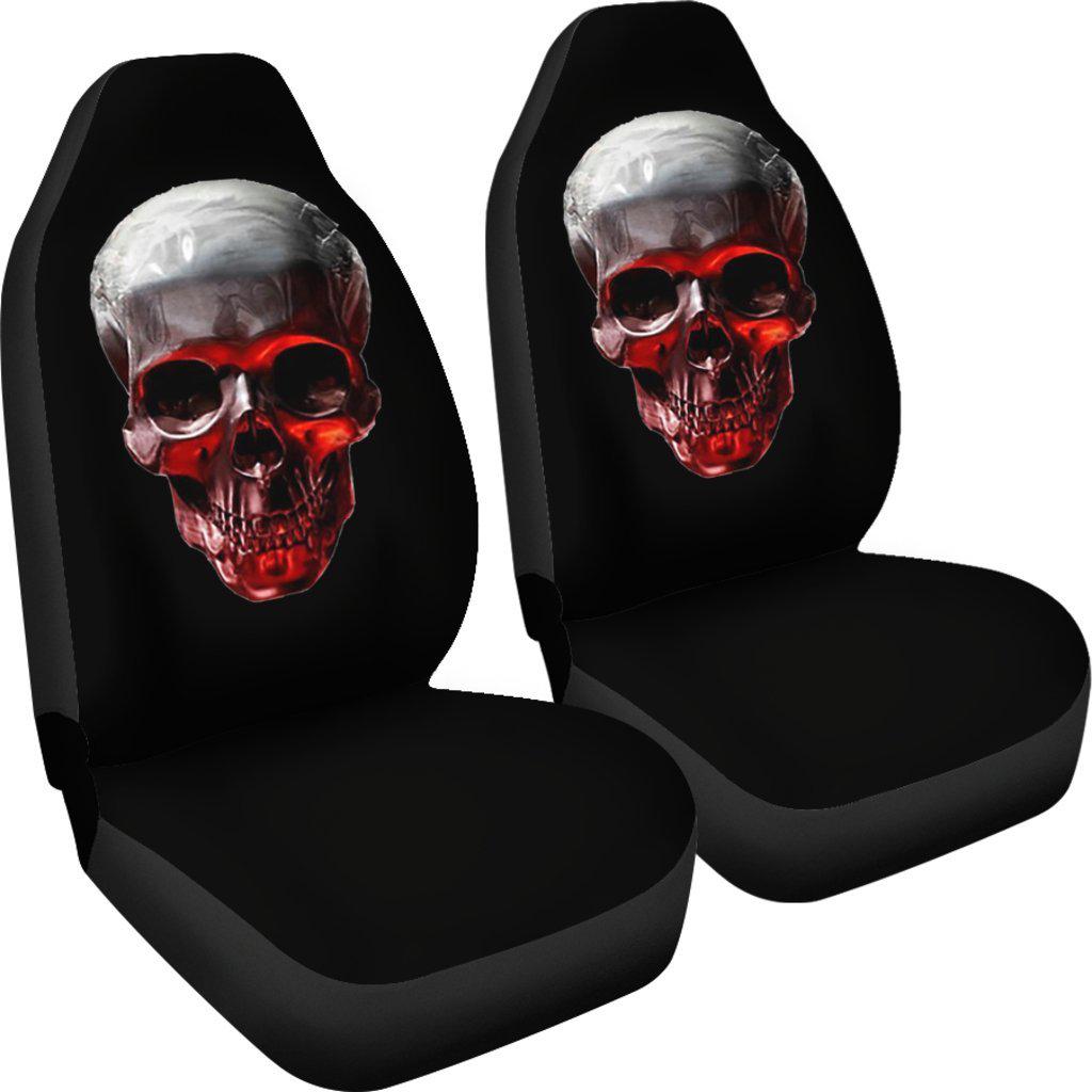 Glowing Skull Design Black Seat Cover